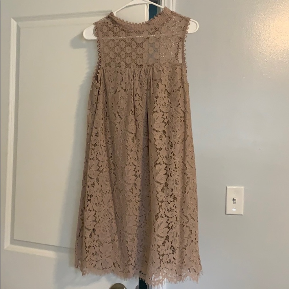 Taupe lace dress